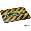 Rustic MSX LOGO with Nuclear Glow on Black & Yellow Danger Stripes Mouse Mat [334]
