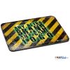 Rustic ANY NAME, RETRO GAME LOGO with Nuclear Glow on Black & Yellow Danger Stripes Mouse Mat [338]