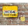 Rustic THE C64 LOGO - DON'T PANIC Off Yellow Metal Sign [348]