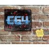 Rustic C64 TEXT with Lightning Eye-Catching Red Cubes Metal Sign [436]