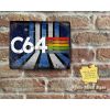 Rustic New Look Commodore C64 LOGO Blue 3D Lines Metal Sign [555]